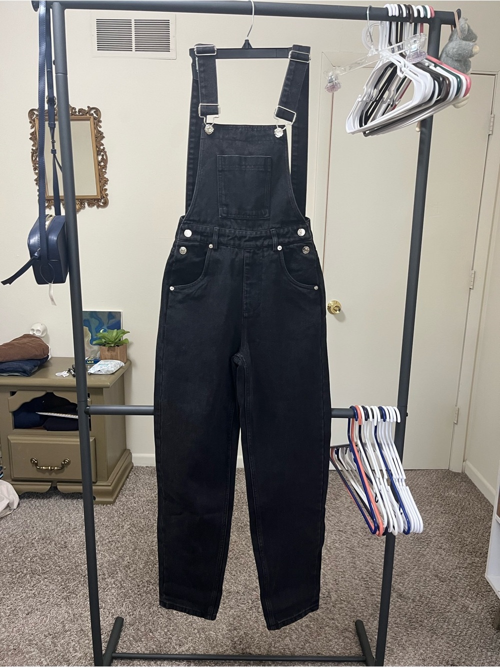 Adika Black Denim Overalls